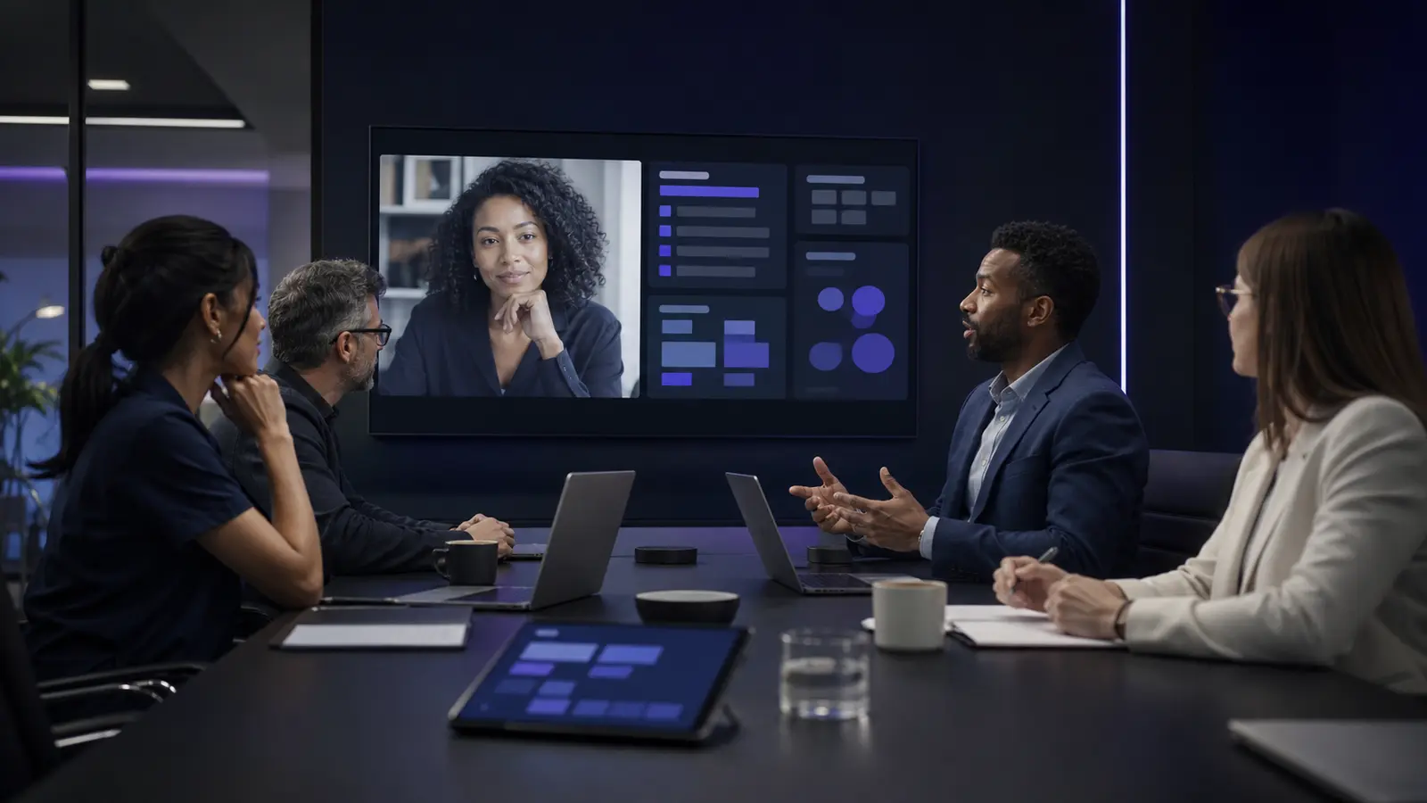 Prepared hybrid customer meeting continuing with shared context